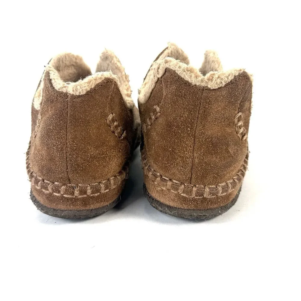 Sorel Manawan Brown Leather Slip On Moccasin Slipper NM1466-251 Mens Size 9